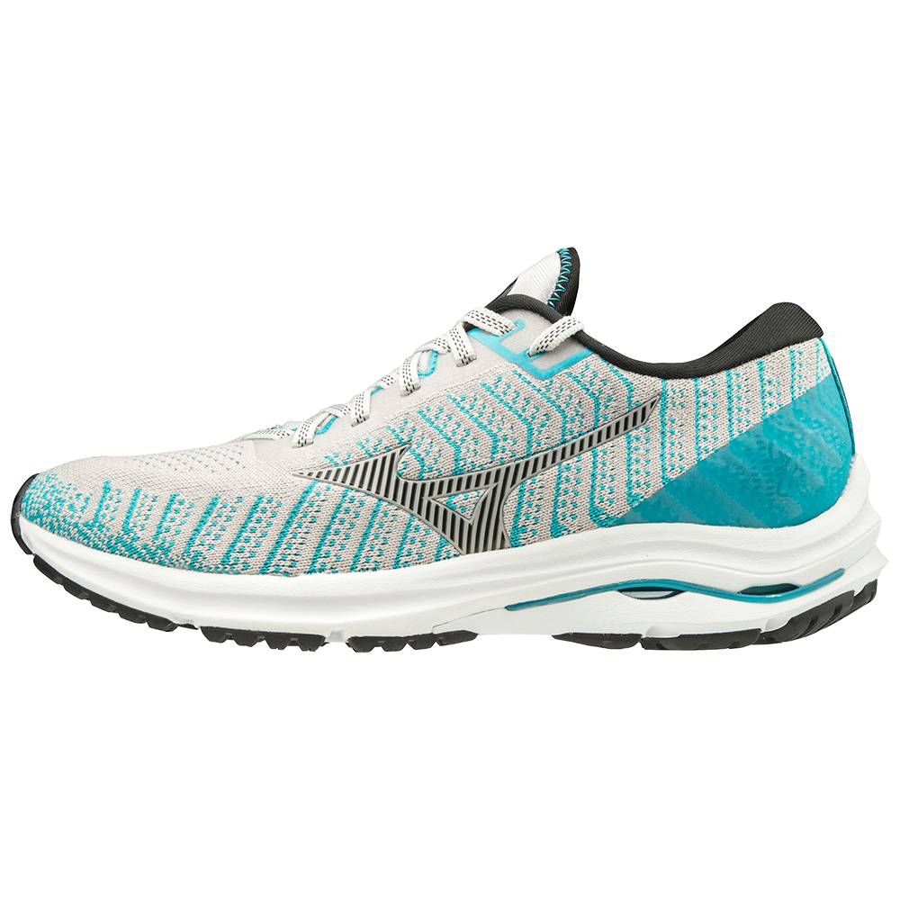 Mizuno Wave Rider 24 WAVEKNIT™ D (Wide) - Bayan Koşu Ayakkabısı - Beyaz/Mavi Türkiye (TWZJKF-032)